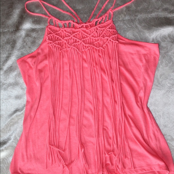 Hot Pink fringe top - Picture 1 of 4